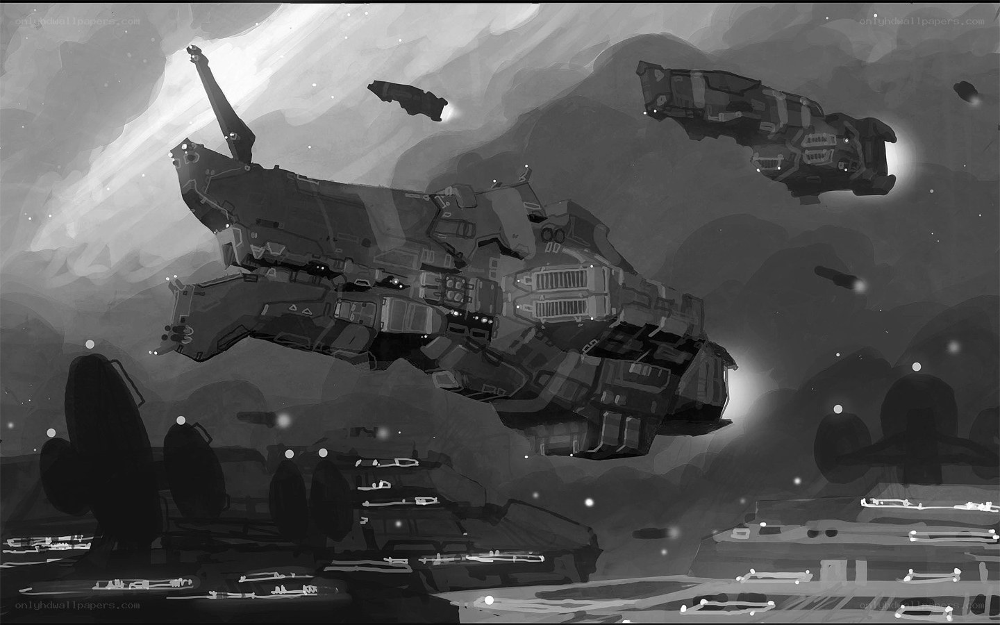 Spaceships in a nebula