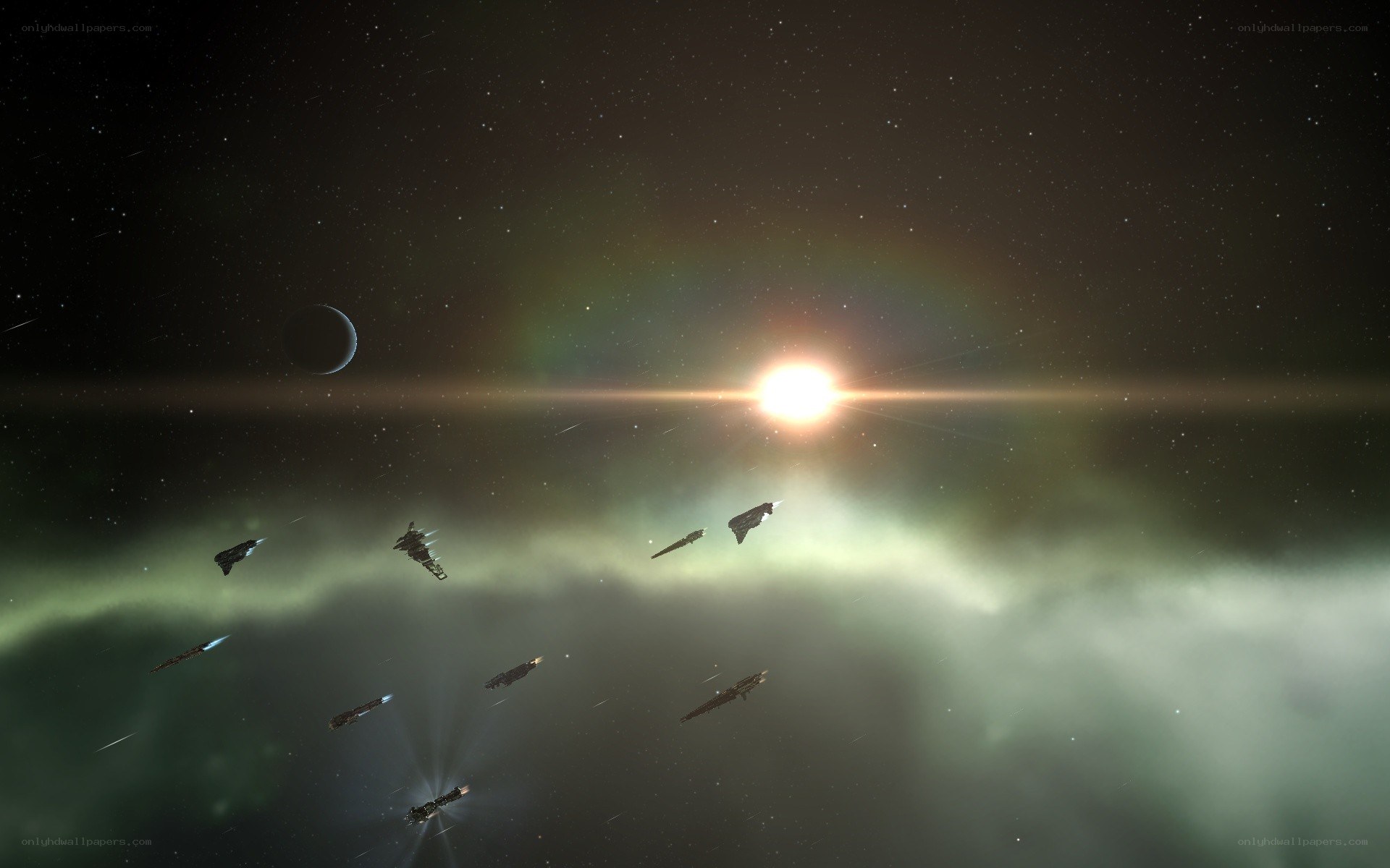 Spaceships in a nebula