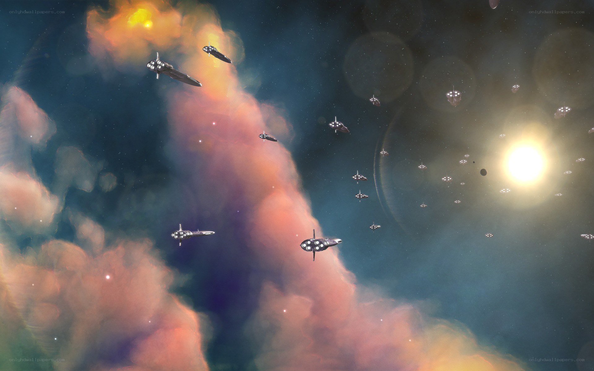 Spaceships in a nebula