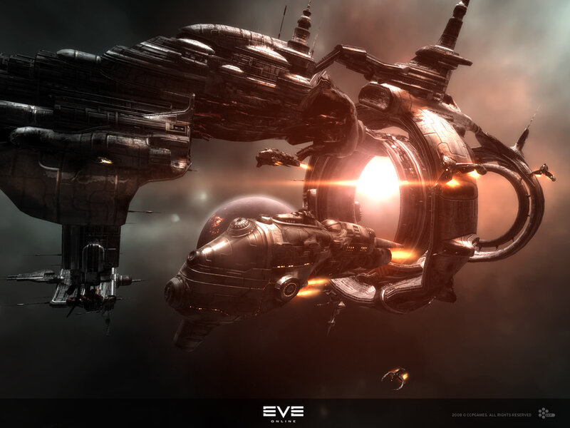 Spaceships in a sci-fi battle
