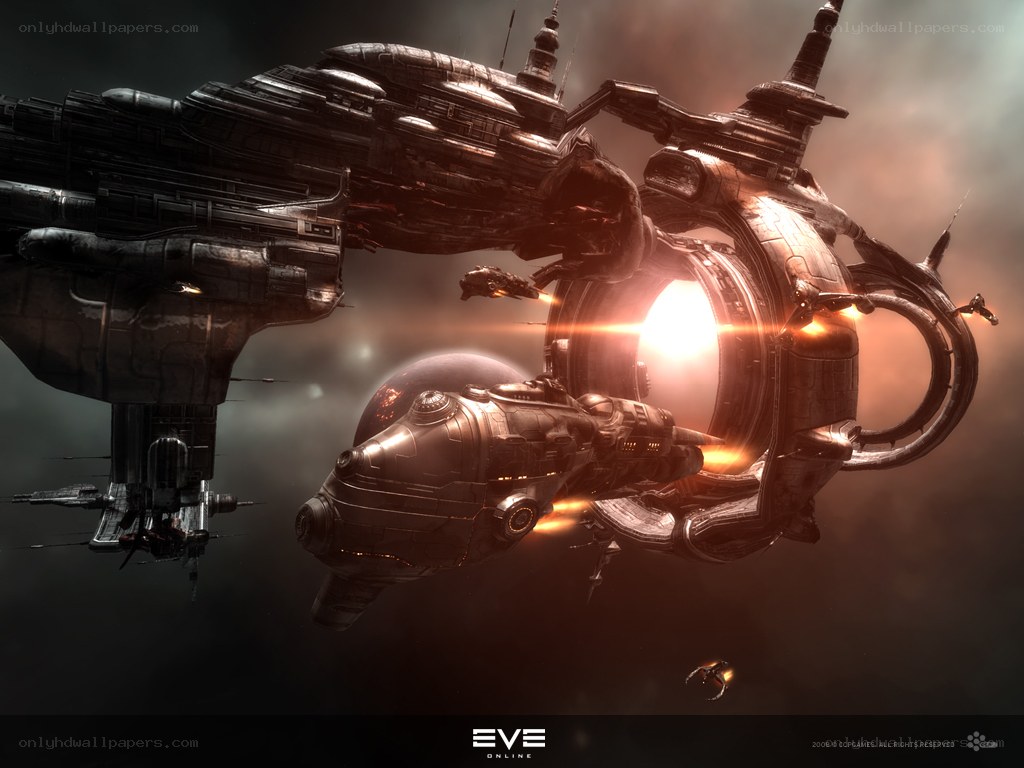Spaceships in a sci-fi battle