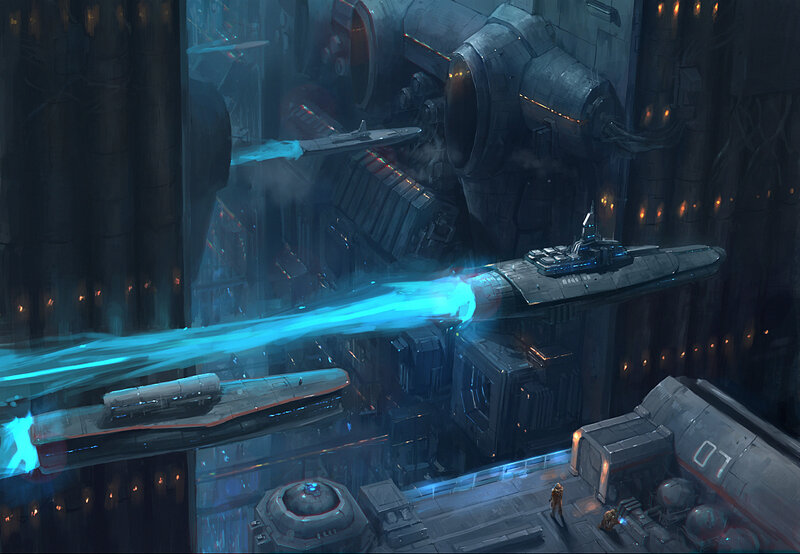 Spaceships in a Space Station