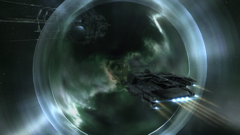 Spaceships in a Wormhole