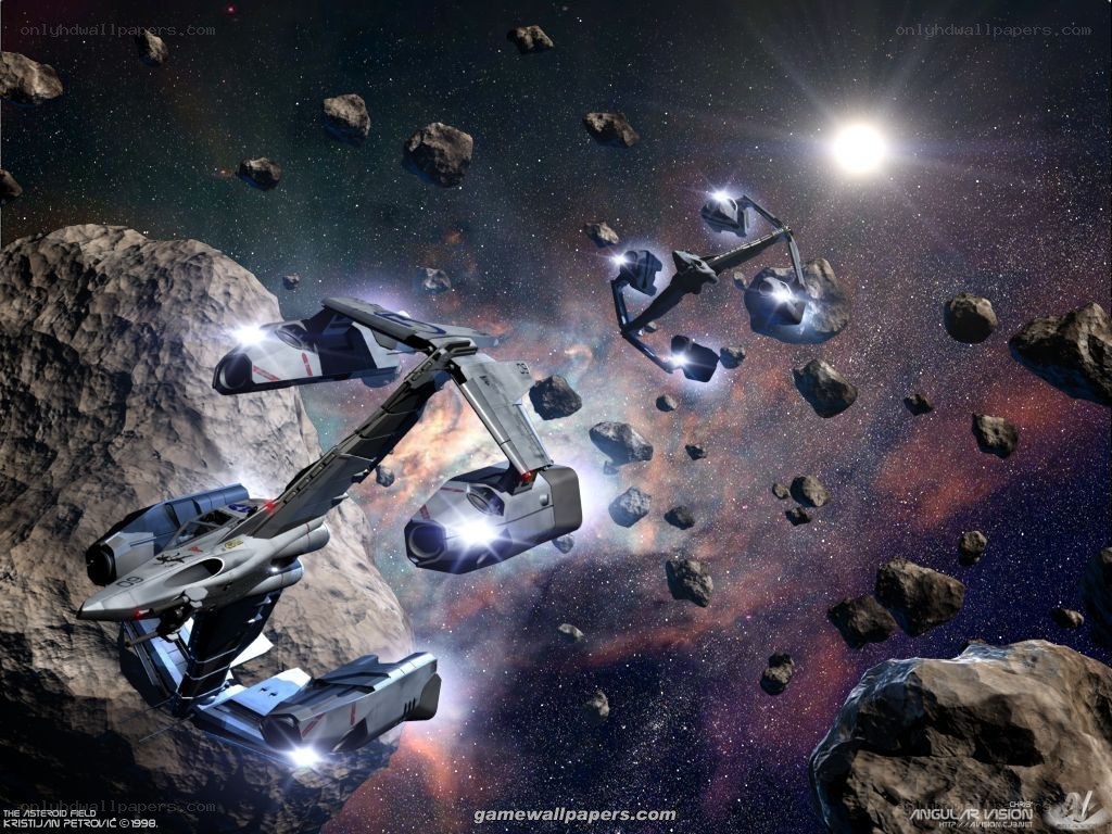 Spaceships in an asteroid field