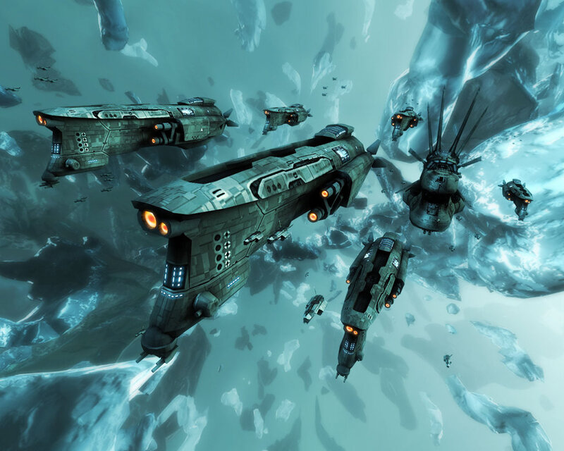 Spaceships in an icy asteroid field
