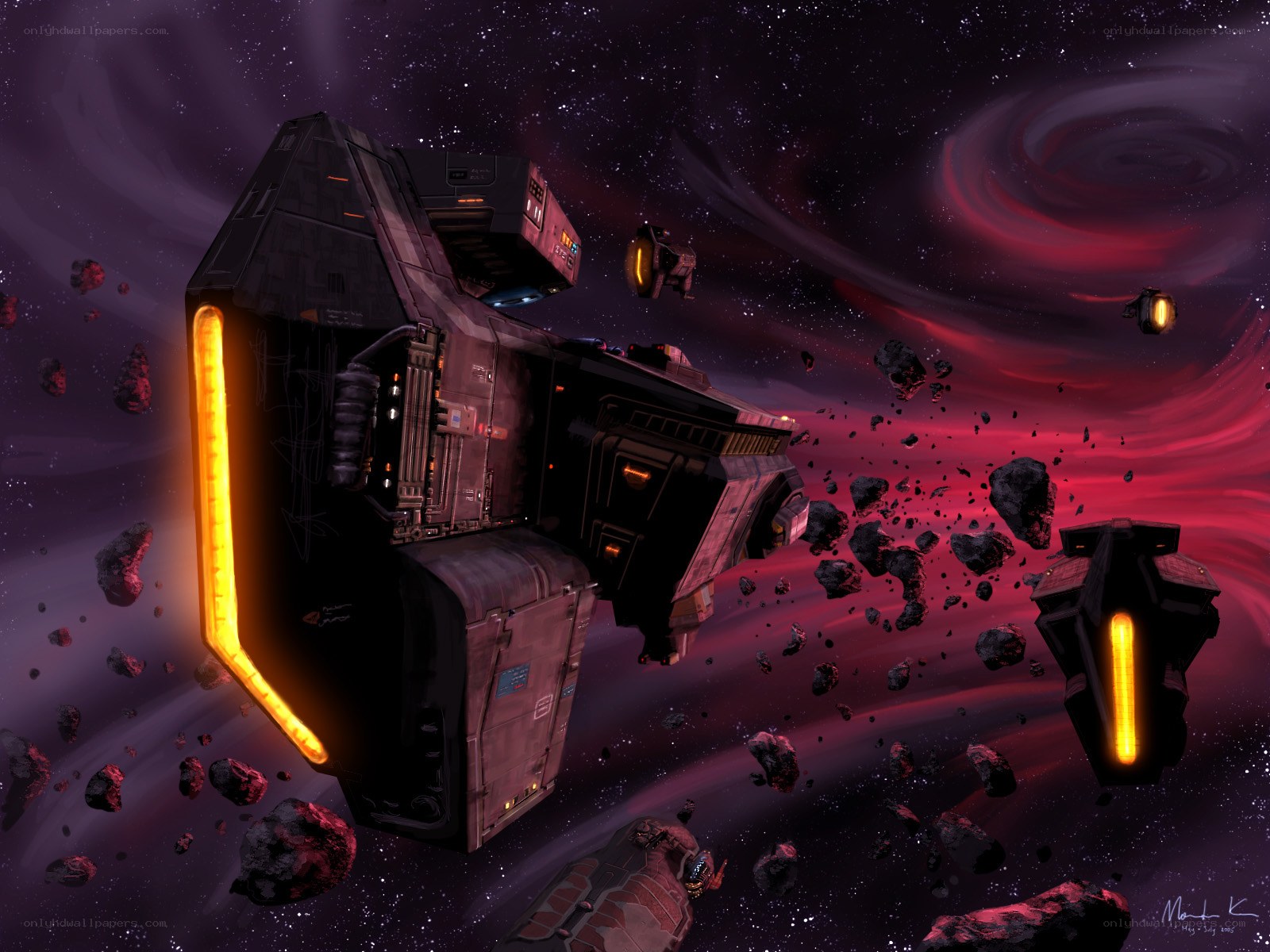 Spaceships in asteroid field