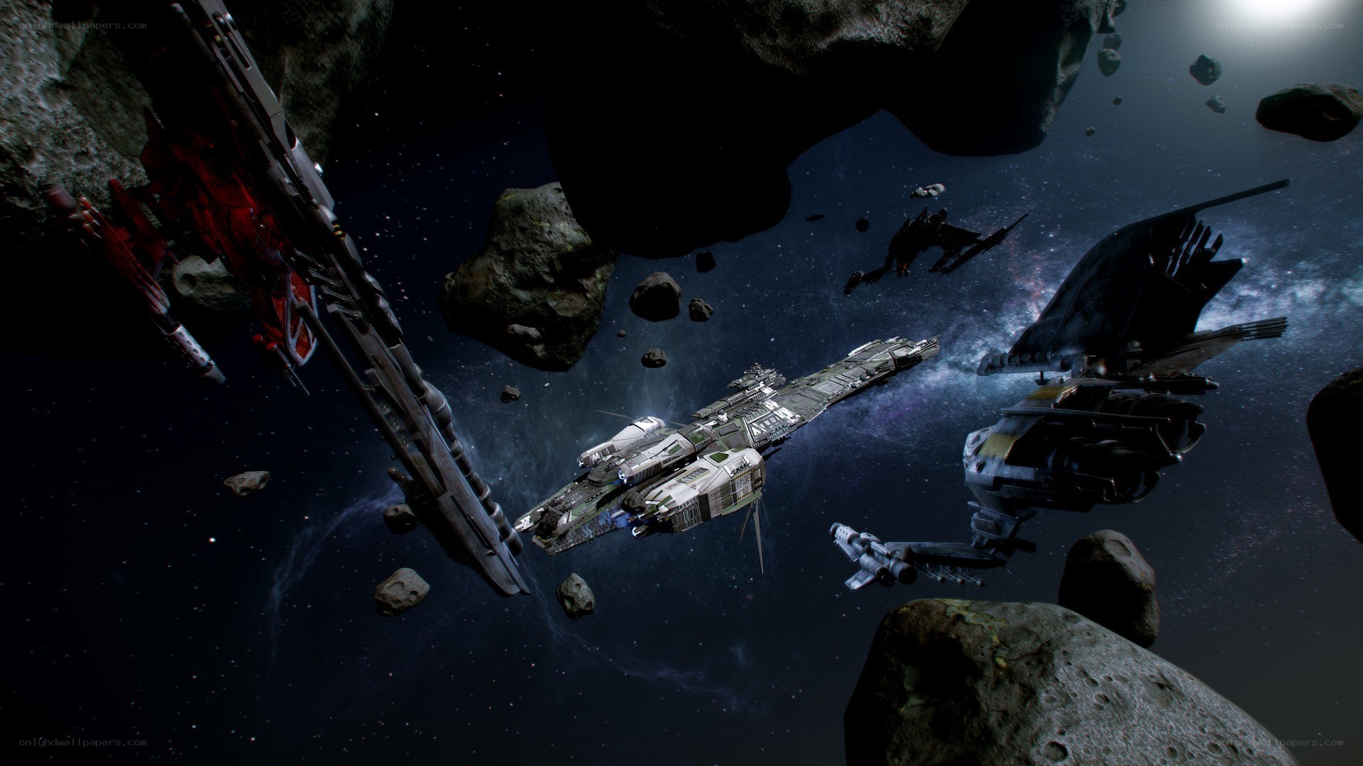 Spaceships in asteroid field