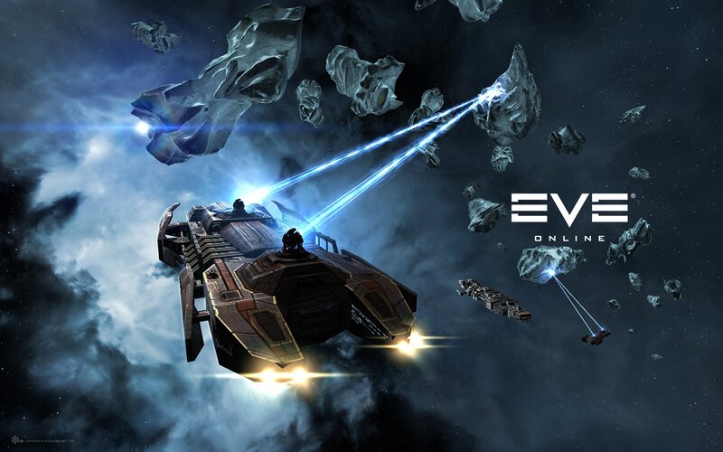 Spaceships in Asteroid Field — Blue, Dramatic, Night