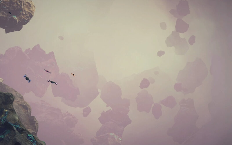Spaceships in Asteroid Field — Gray, Atmospheric