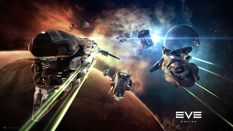 Spaceships in Battle — Black, Dramatic, Digital Art, Planets