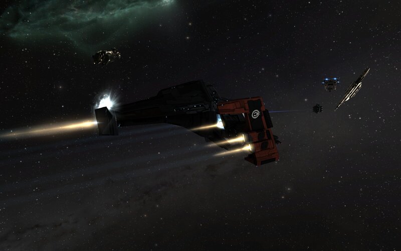Spaceships in Battle — Black, Dramatic, Night, 3d Render, Starfield