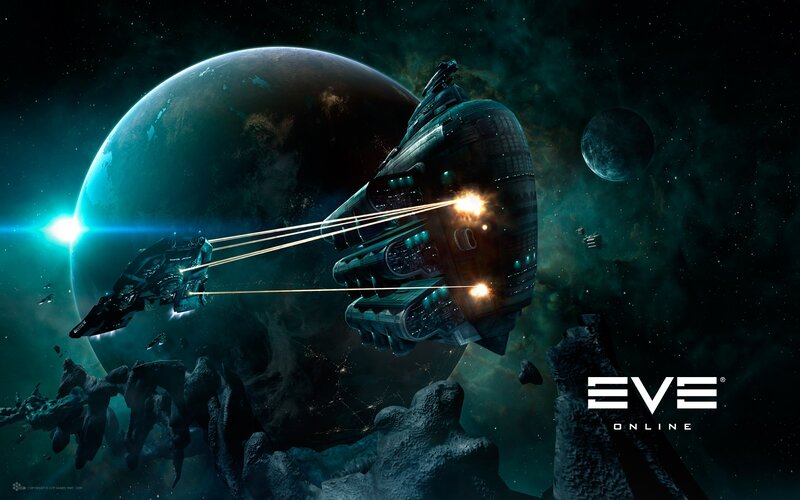 Spaceships in Battle — Black, Dramatic, Night, Digital Art, Planet, Moon