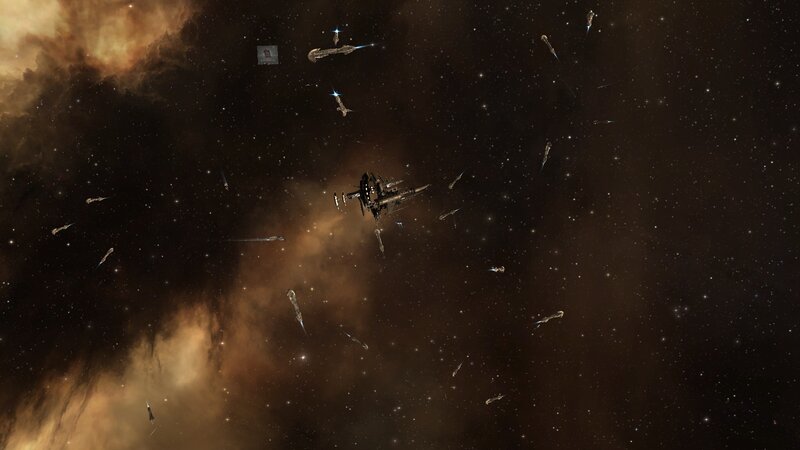 Spaceships in Battle — Brown, Dramatic