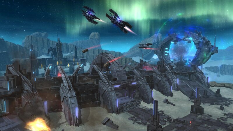 Spaceships in Battle — Green, Dramatic