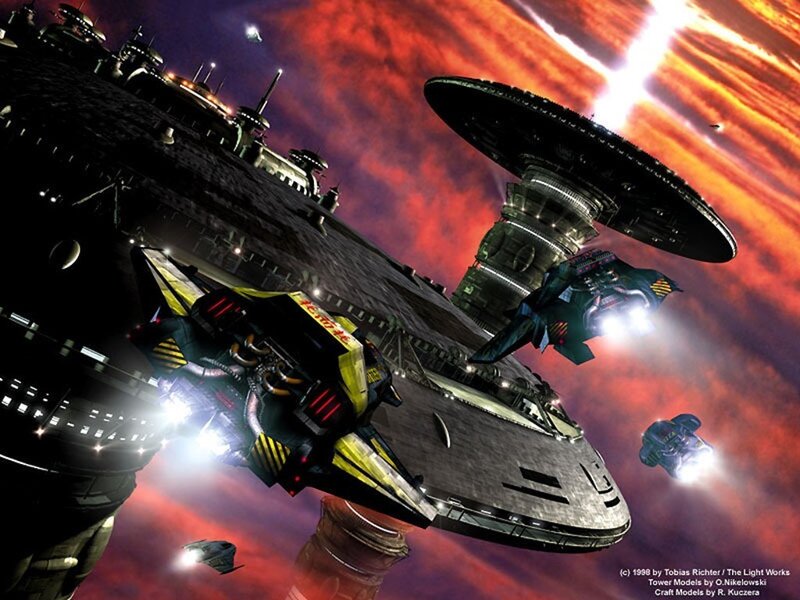 Spaceships in Battle — Red
