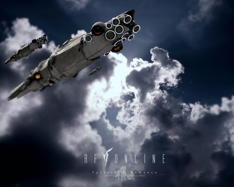 Spaceships in Cloudy Sky — Gray, Dramatic