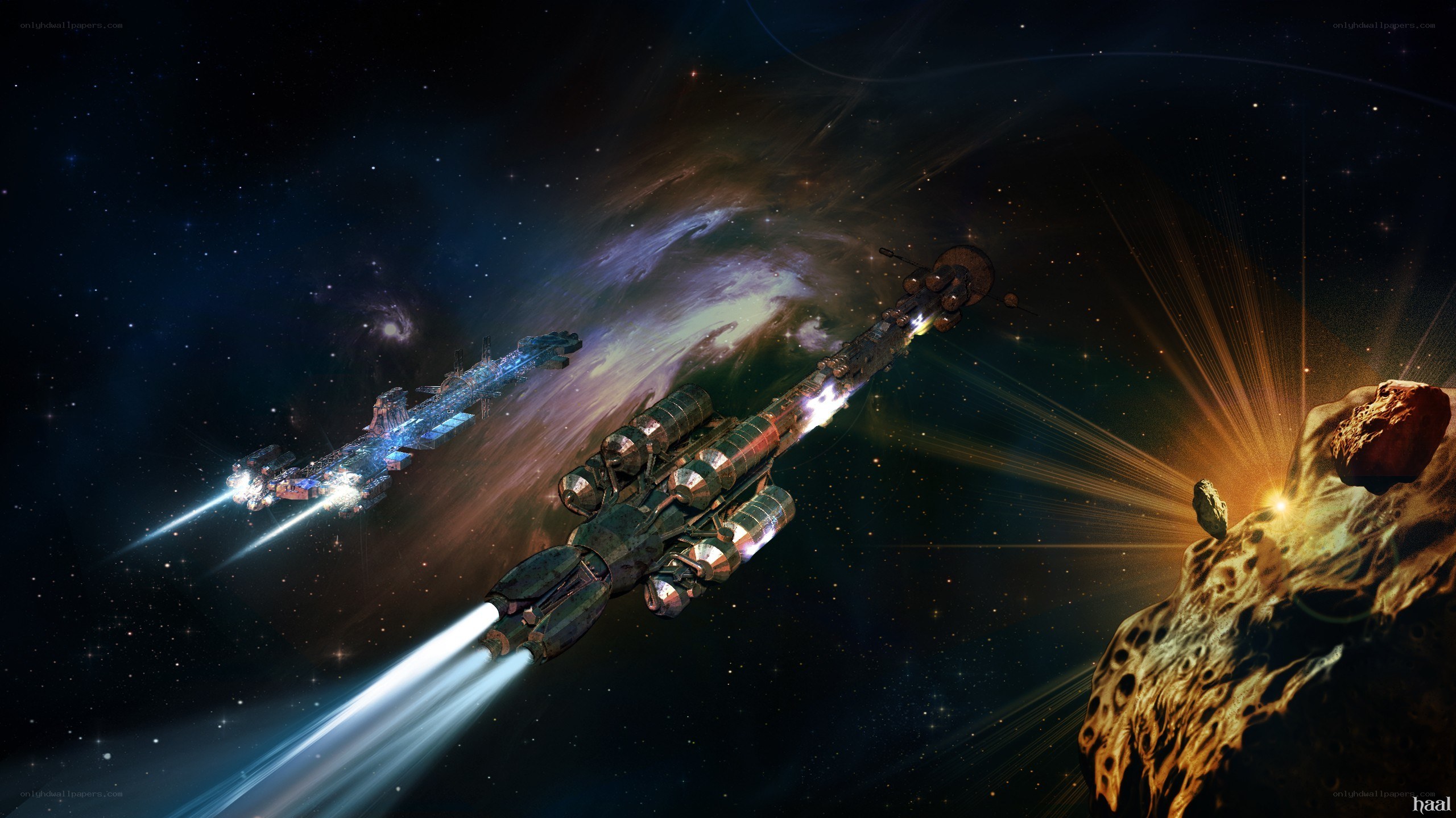 Spaceships in deep space