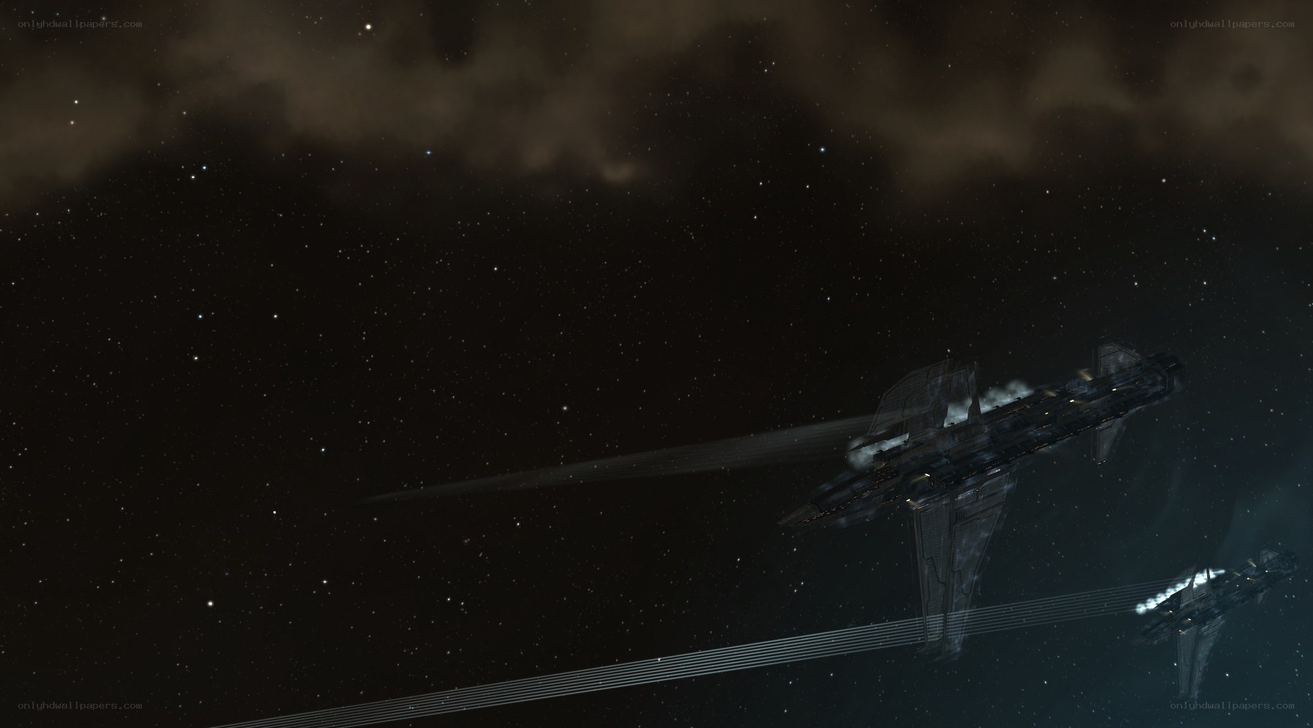 spaceships in deep space