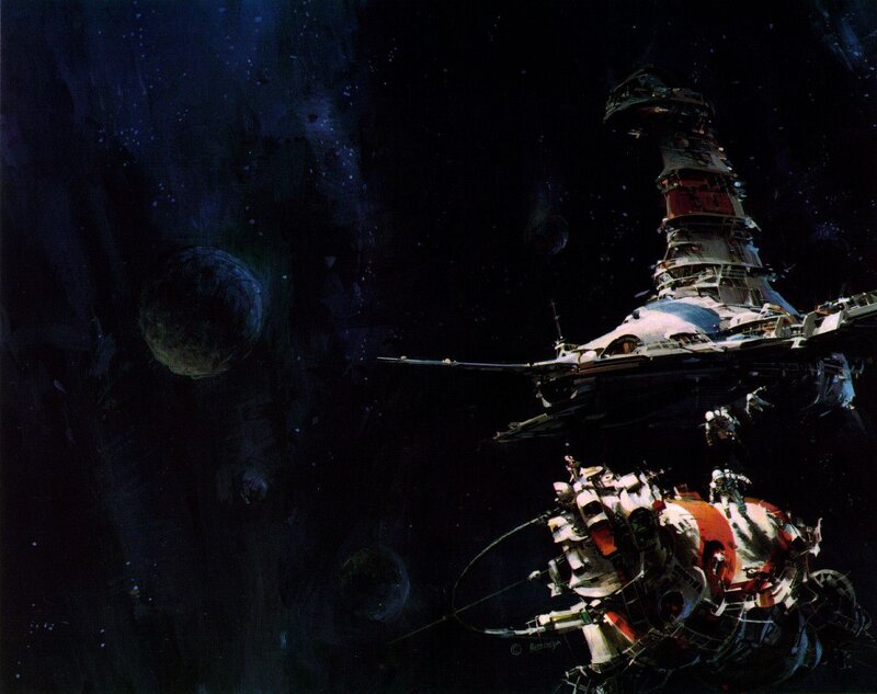Spaceships in Deep Space — Black, Dramatic
