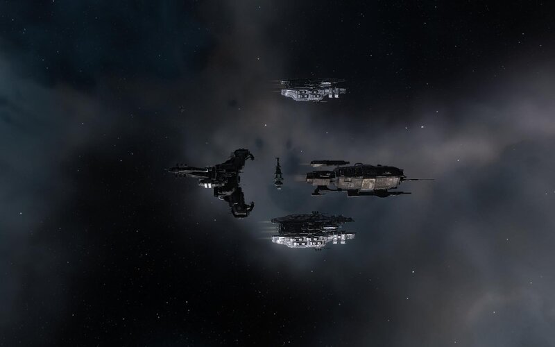 Spaceships in Formation — Black, Dark, Dramatic