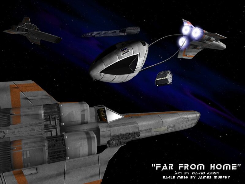 Spaceships in Formation — Gray, Dramatic