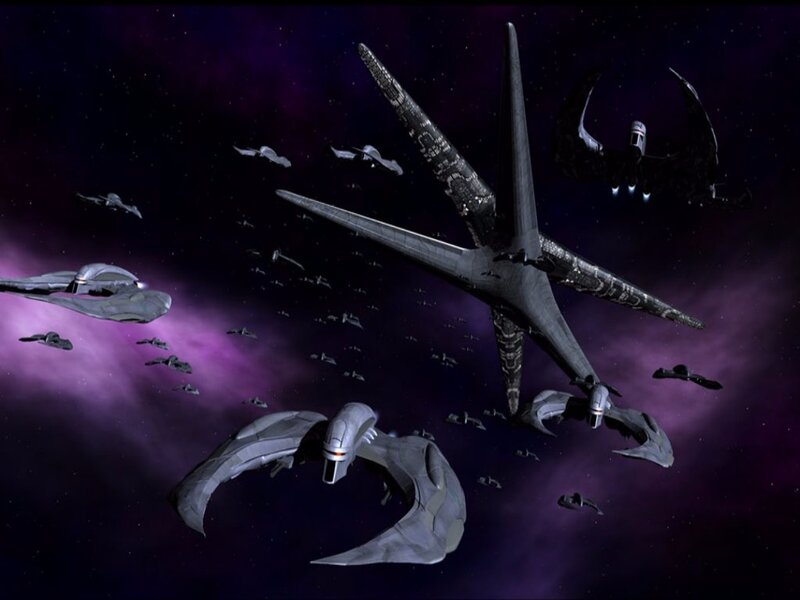 Spaceships in Formation — Purple, Dramatic