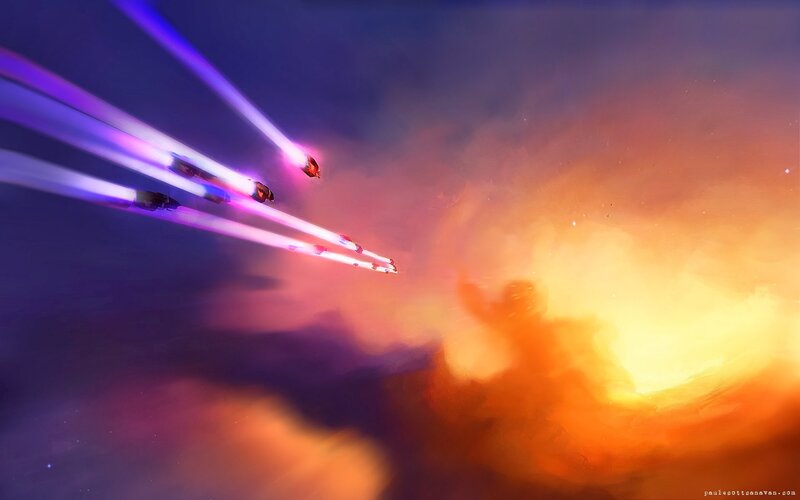 Spaceships in Formation — Purple