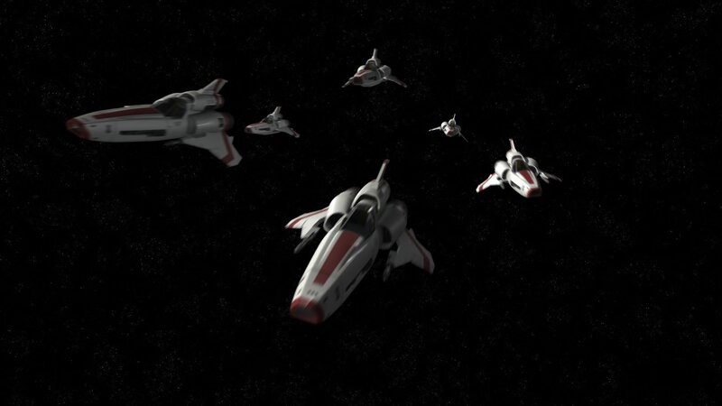Spaceships in Formation — White, Serene