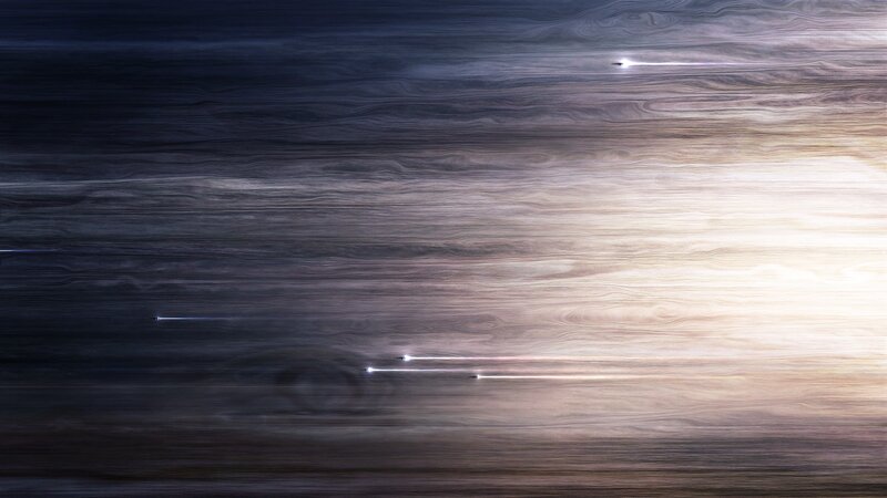 Spaceships in Nebula — Black, Dramatic, Digital Art, Ships