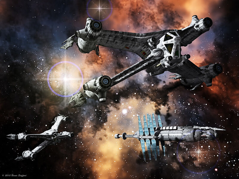 Spaceships in Nebula — Black