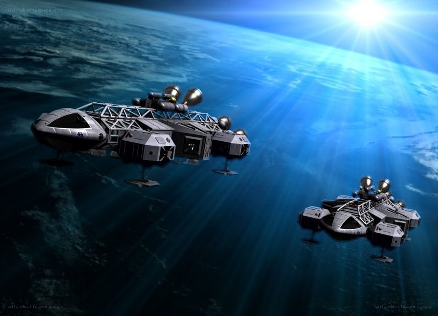 spaceships in ocean