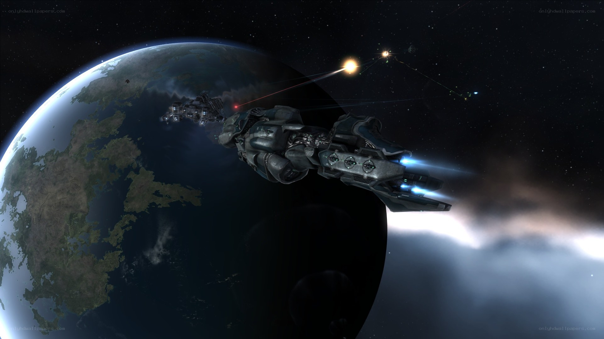 Spaceships in orbit around a planet