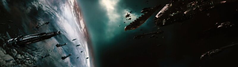 Spaceships in Orbit — Black, Dramatic, Digital Art, Planet, Spacecraft, Clouds