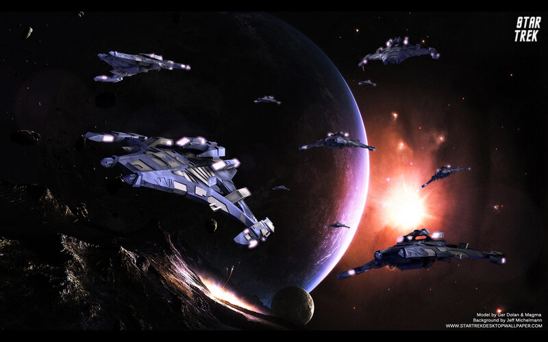Spaceships in Orbit — Black, Dramatic, Digital Art