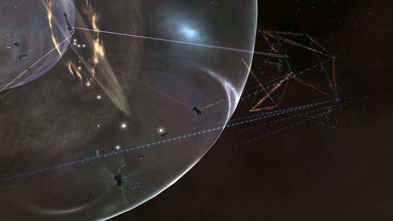 Spaceships in Orbit — Black, Dramatic, Night, 3d Render