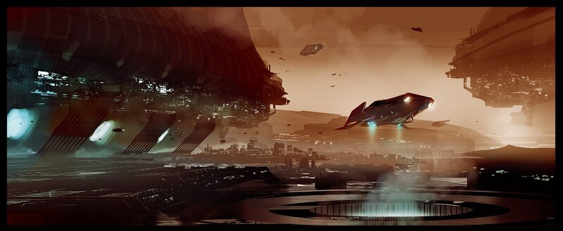 Spaceships in Orbit — Brown, Dramatic
