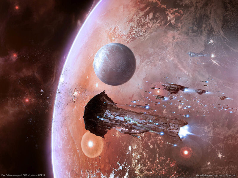 Spaceships in Orbit — Red, Dramatic