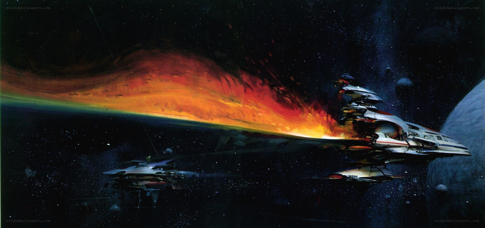 Spaceships in space battle