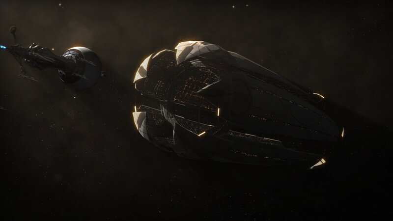 Spaceships in Space — Black, Dark, 3d Render