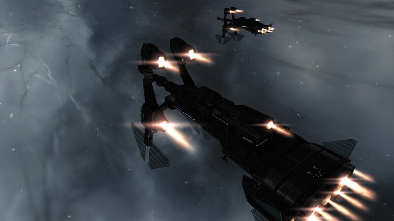 Spaceships in Space — Black, Dramatic, 3d Render