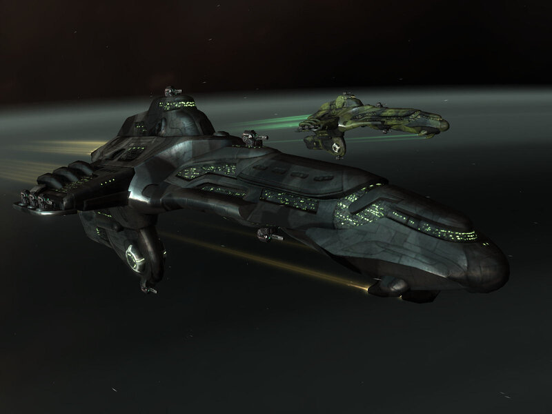 Spaceships in Space — Black, Dramatic, Night, 3d Render, Spacecraft
