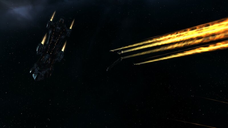 Spaceships in Space — Black, Dramatic, Night, 3d Render