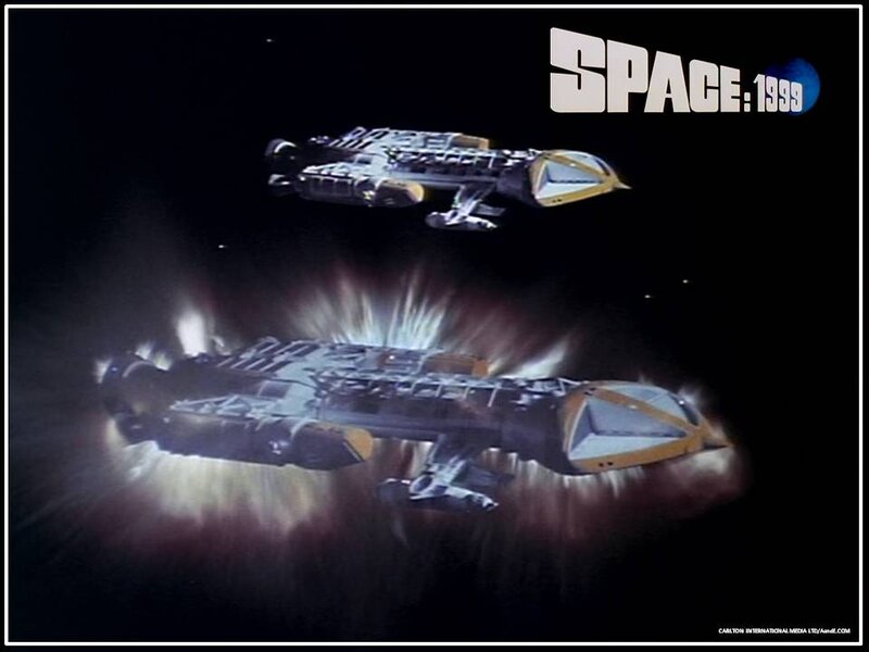 Spaceships in Space — Black, Dramatic, Night, Illustration