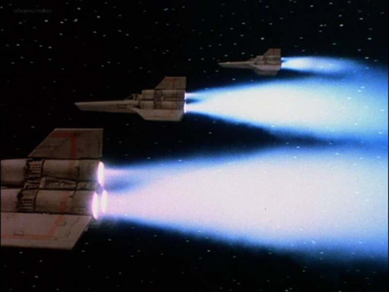 Spaceships in Space — Black, Dramatic, Photograph