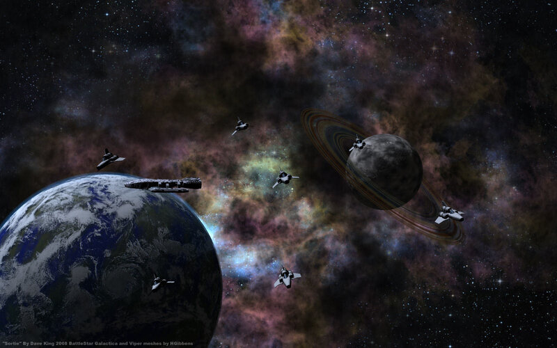 Spaceships in Space — Black, Dramatic