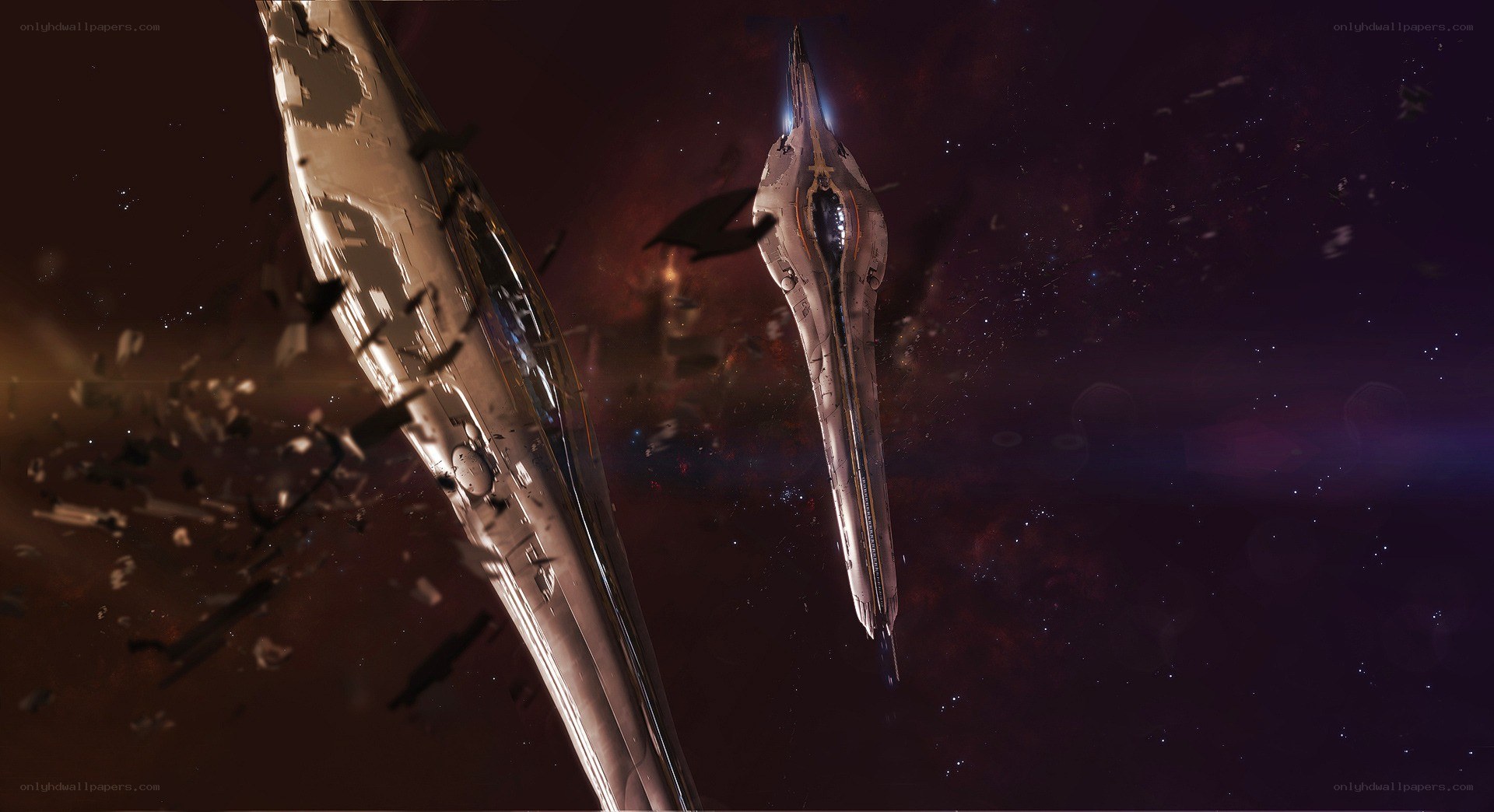Spaceships in space debris