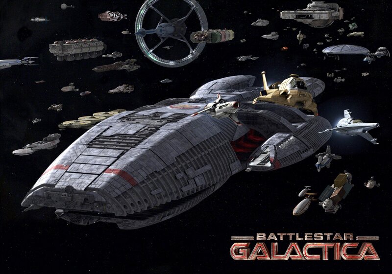Spaceships in Space — Gray, Dramatic, Night