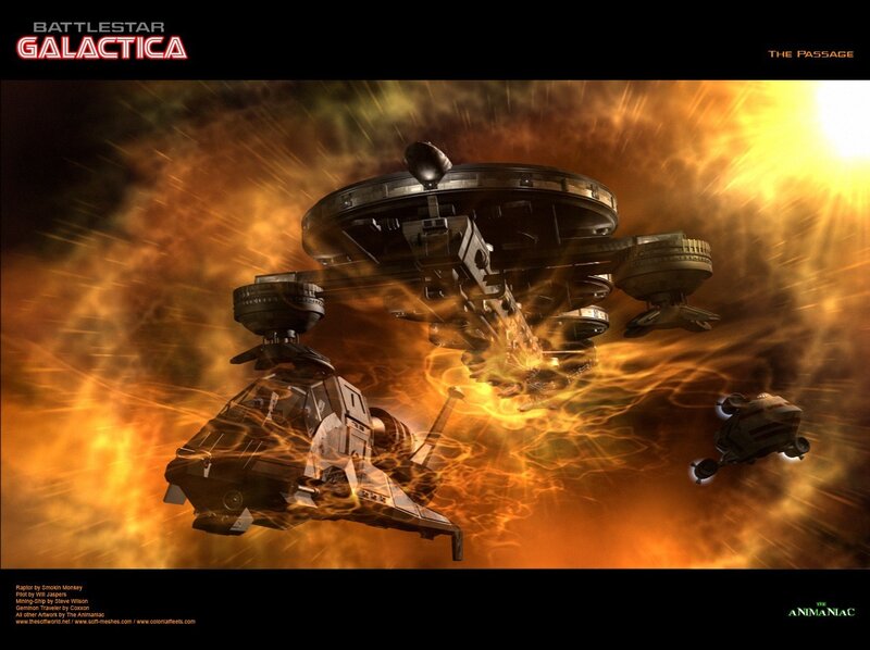 Spaceships in Space — Orange, Dramatic, Digital Art, Spaceship
