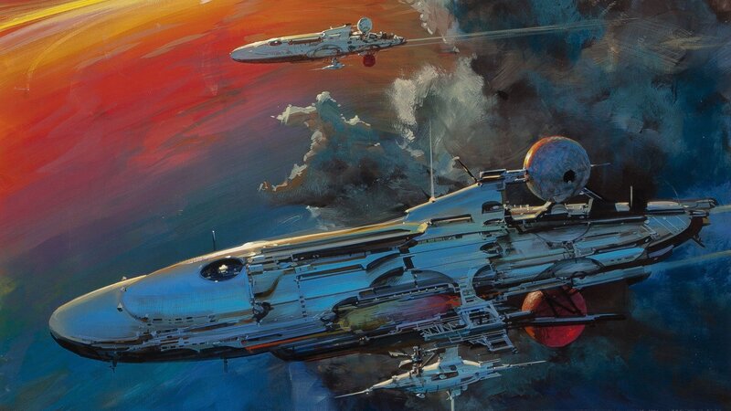 Spaceships in Space — Red, Dramatic