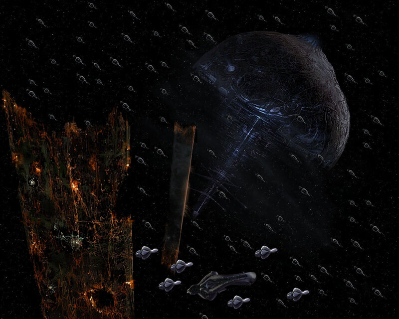 Spaceships near a large asteroid